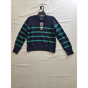 GAP Womens‎ Navy Green Striped Cotton Crewneck Sweater XS NWT New 351